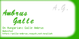 ambrus galle business card